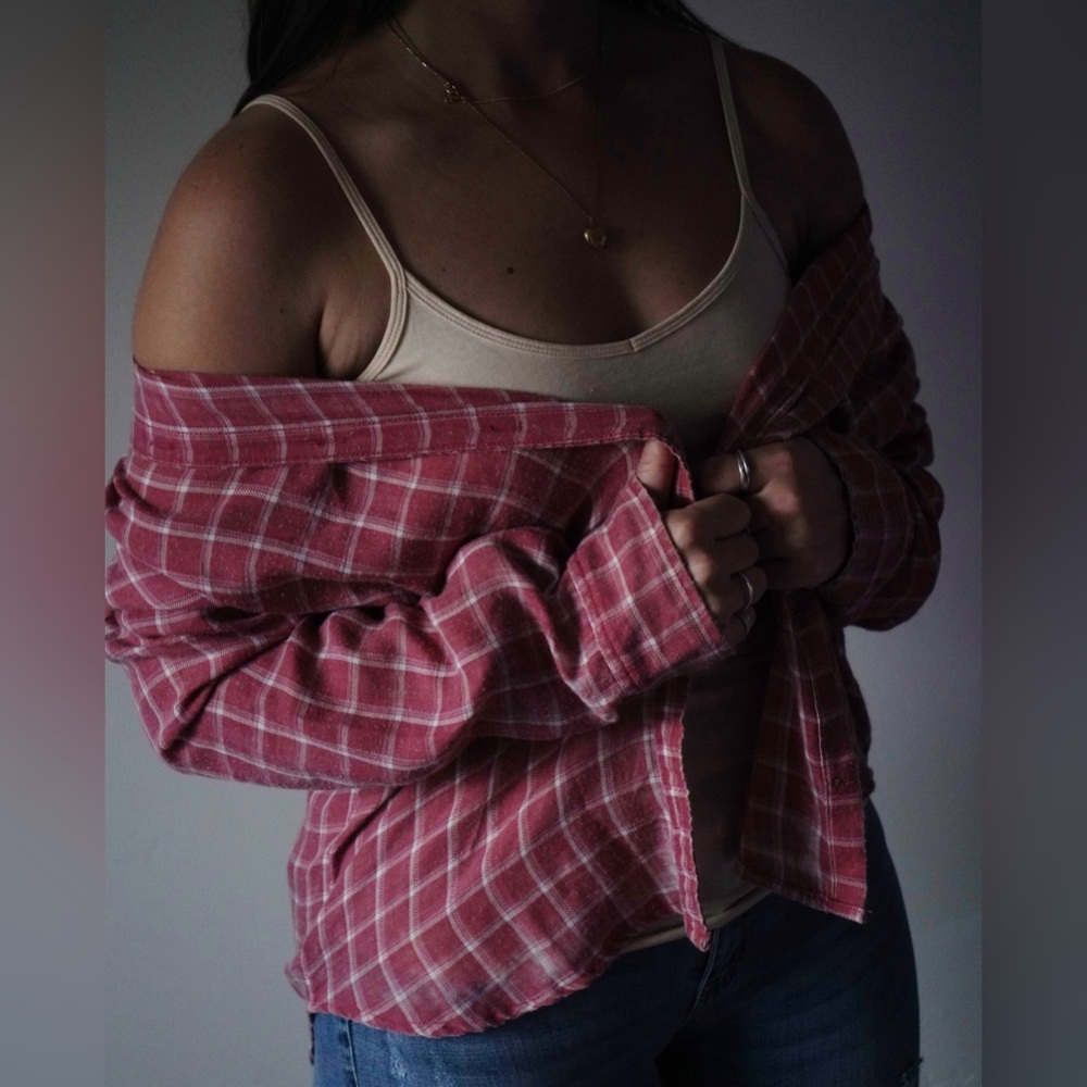 Red oversized flannel